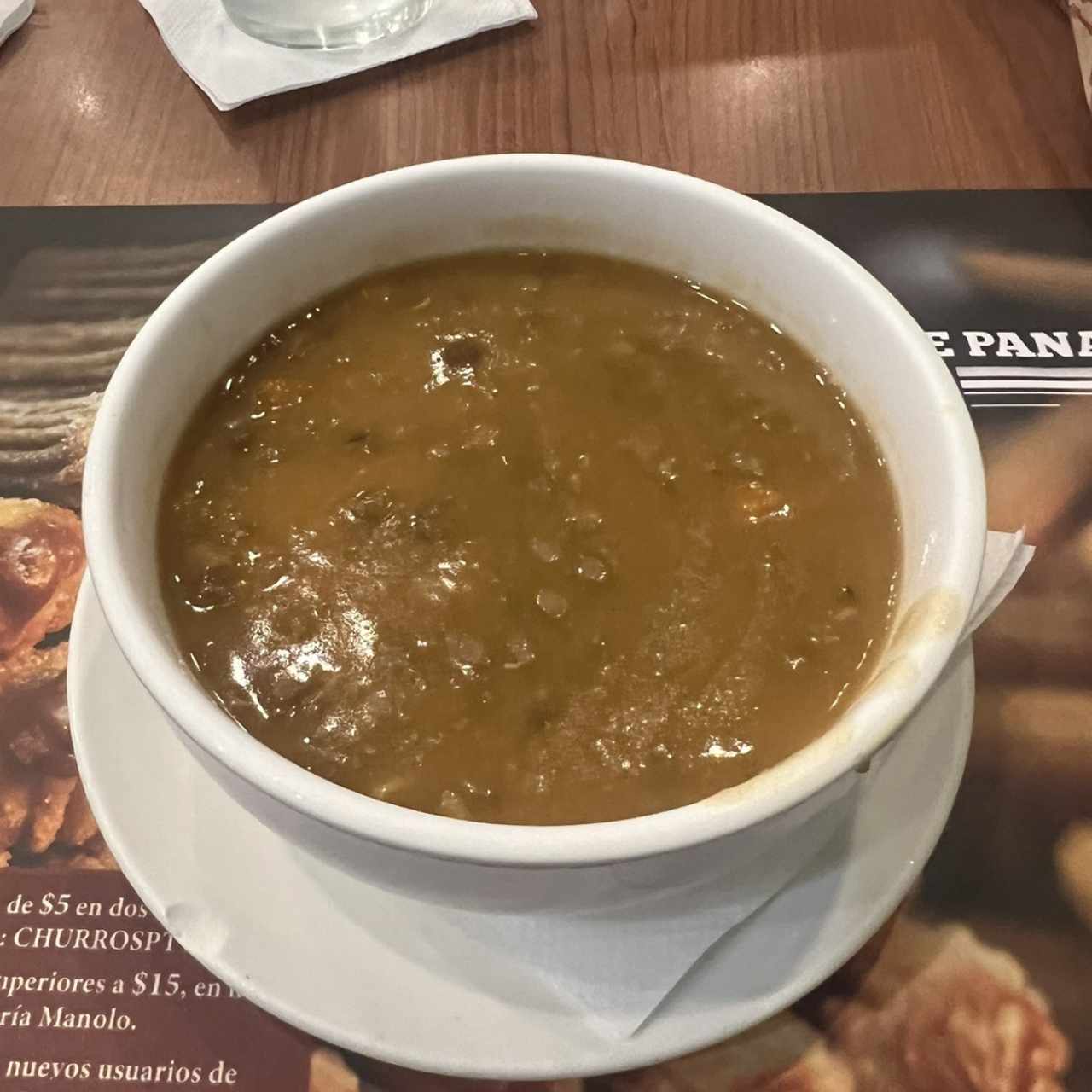 Sopa de lentejas 