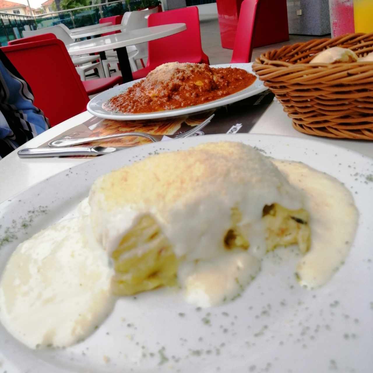 lasagna de pollo con espinaca