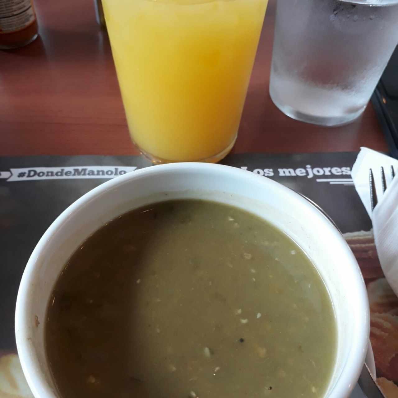 sopa de lentejas y platano