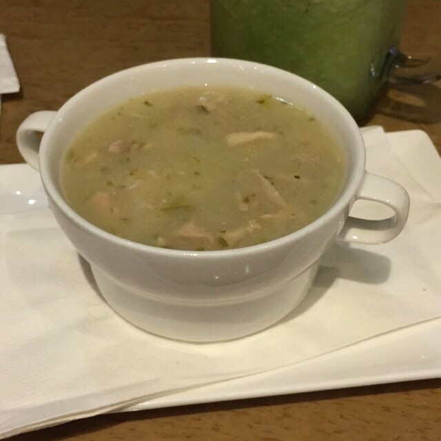 Sopa del dia: sancocho con limonada de hierba buena 