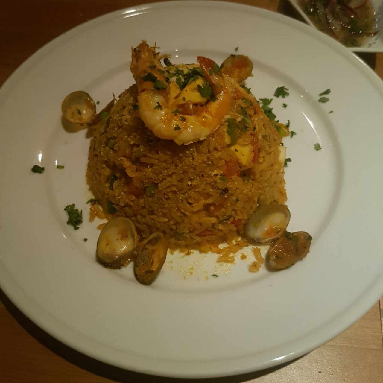 Tradicional Arroz Peruano con Mariscos