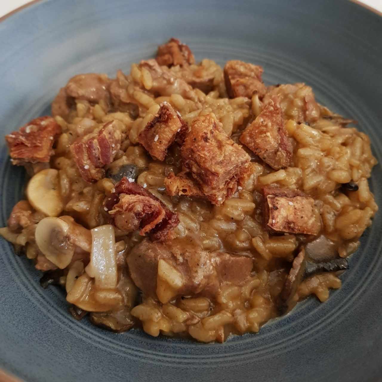 risotto de chicharrón de cordero 