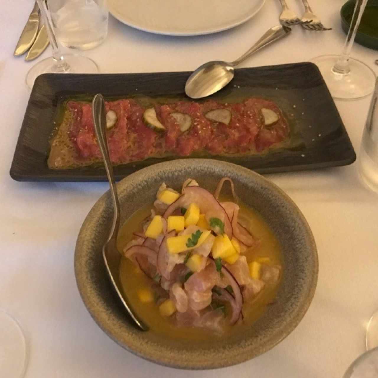 ceviche y carpaccio 