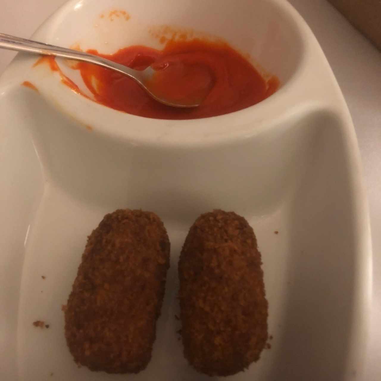 croquetas de jamon y chorizo con salsa romesco