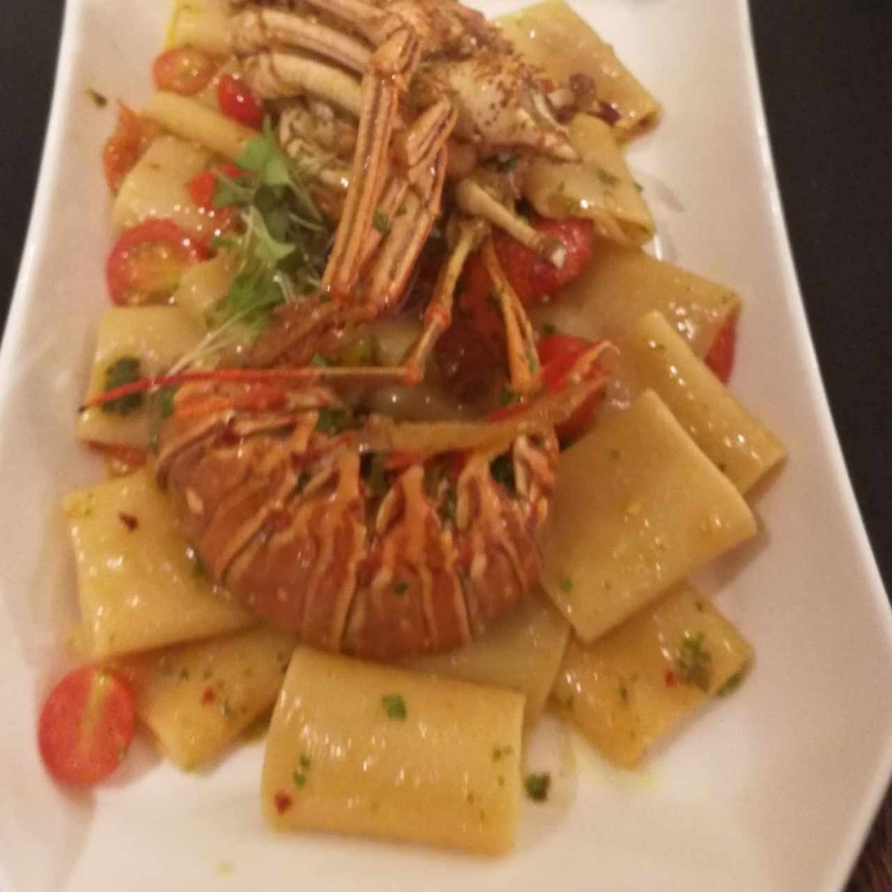 pasta con langosta de San Blas