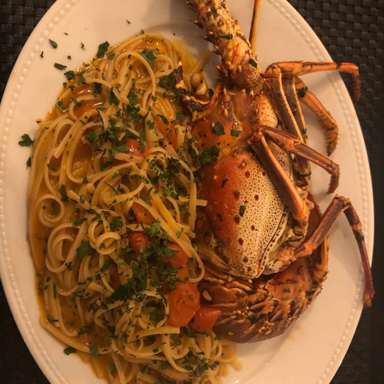 langosta con Linguini