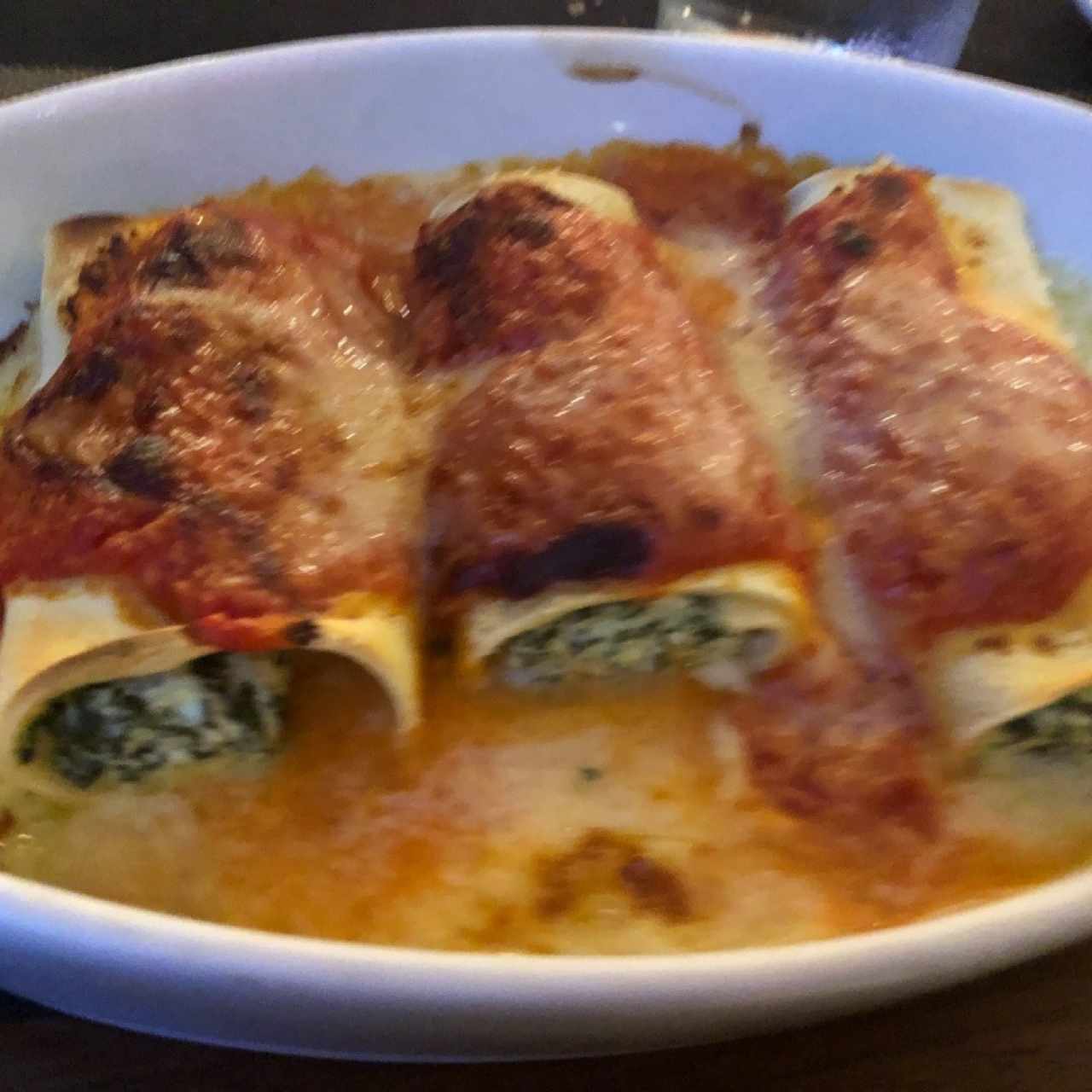 canelones relleno de ricota y espinaca