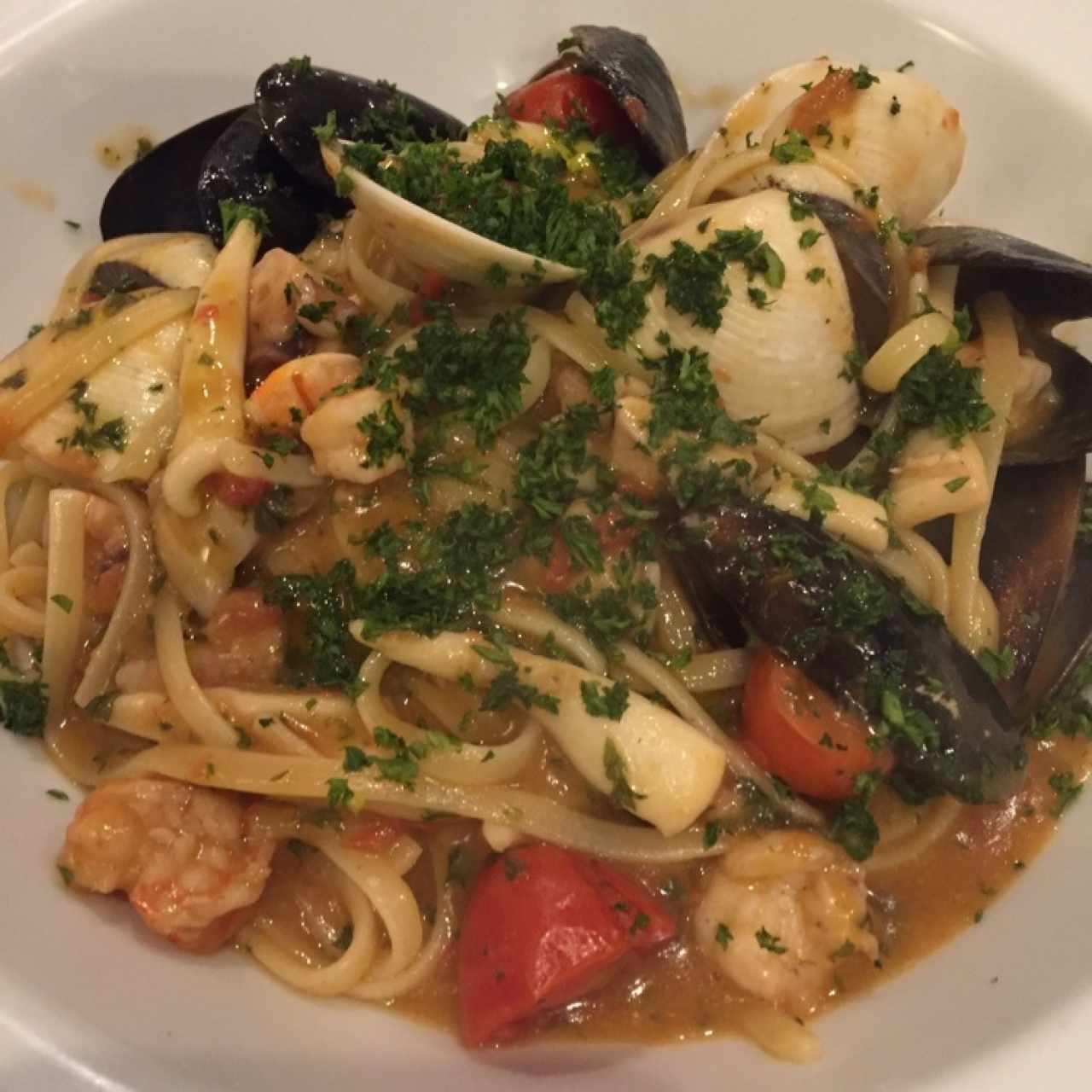 linguini con mariscos