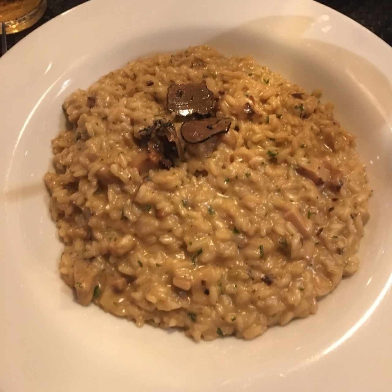 Risotto trufado y hongos porcini