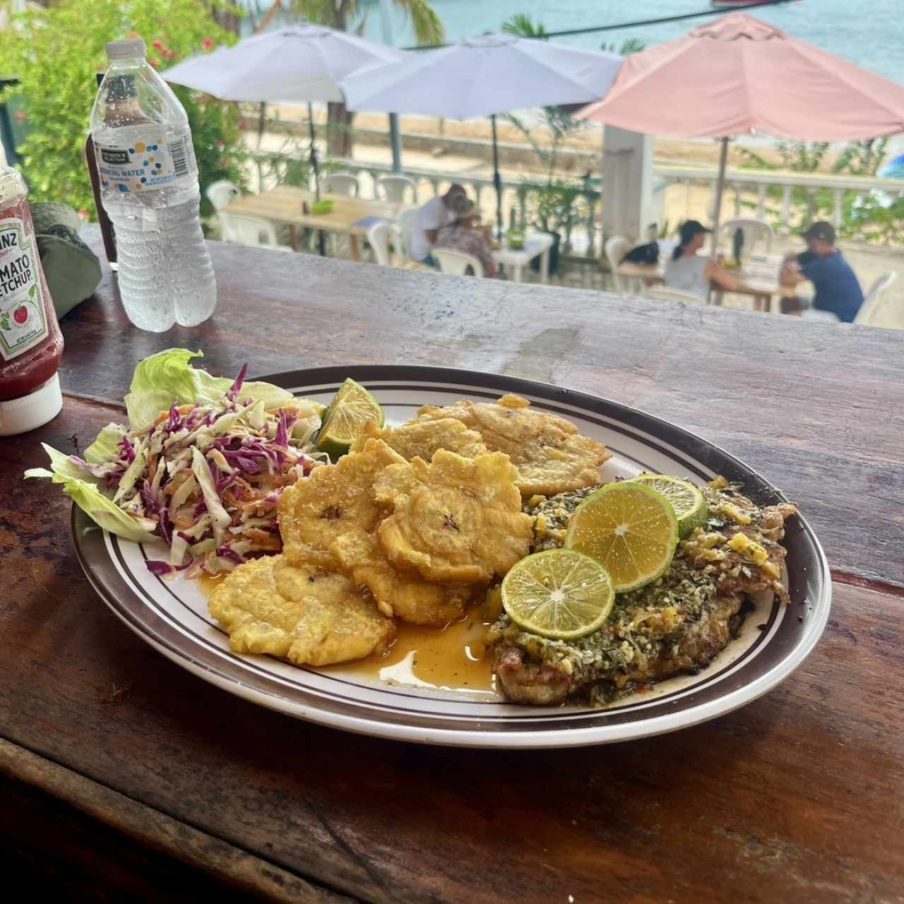 Fish Filet Sauted,Creole or Garlie butter,rice +slaw