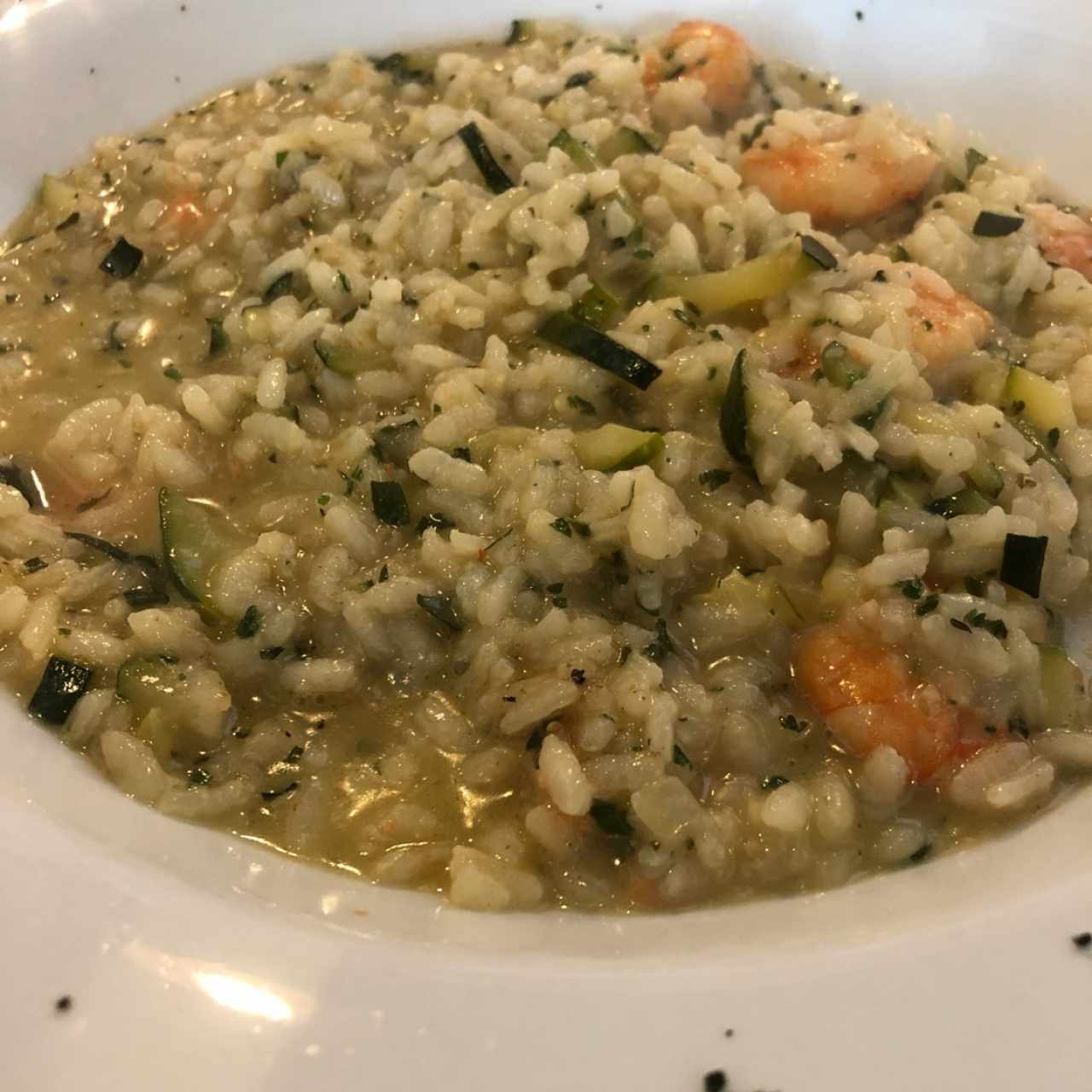 Risoto de Gamberi y Zuchini