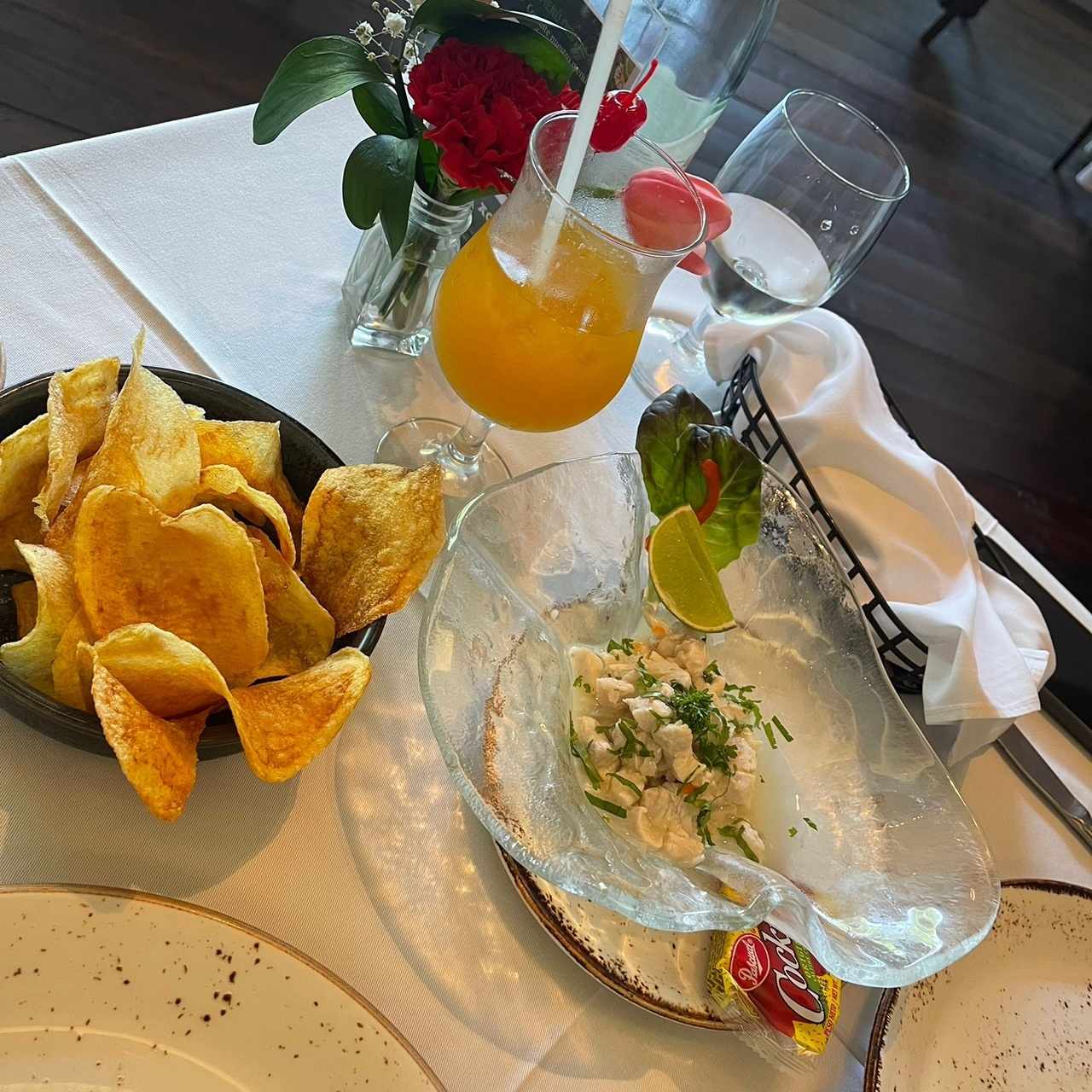 Ceviche de corvina & papas a la española 