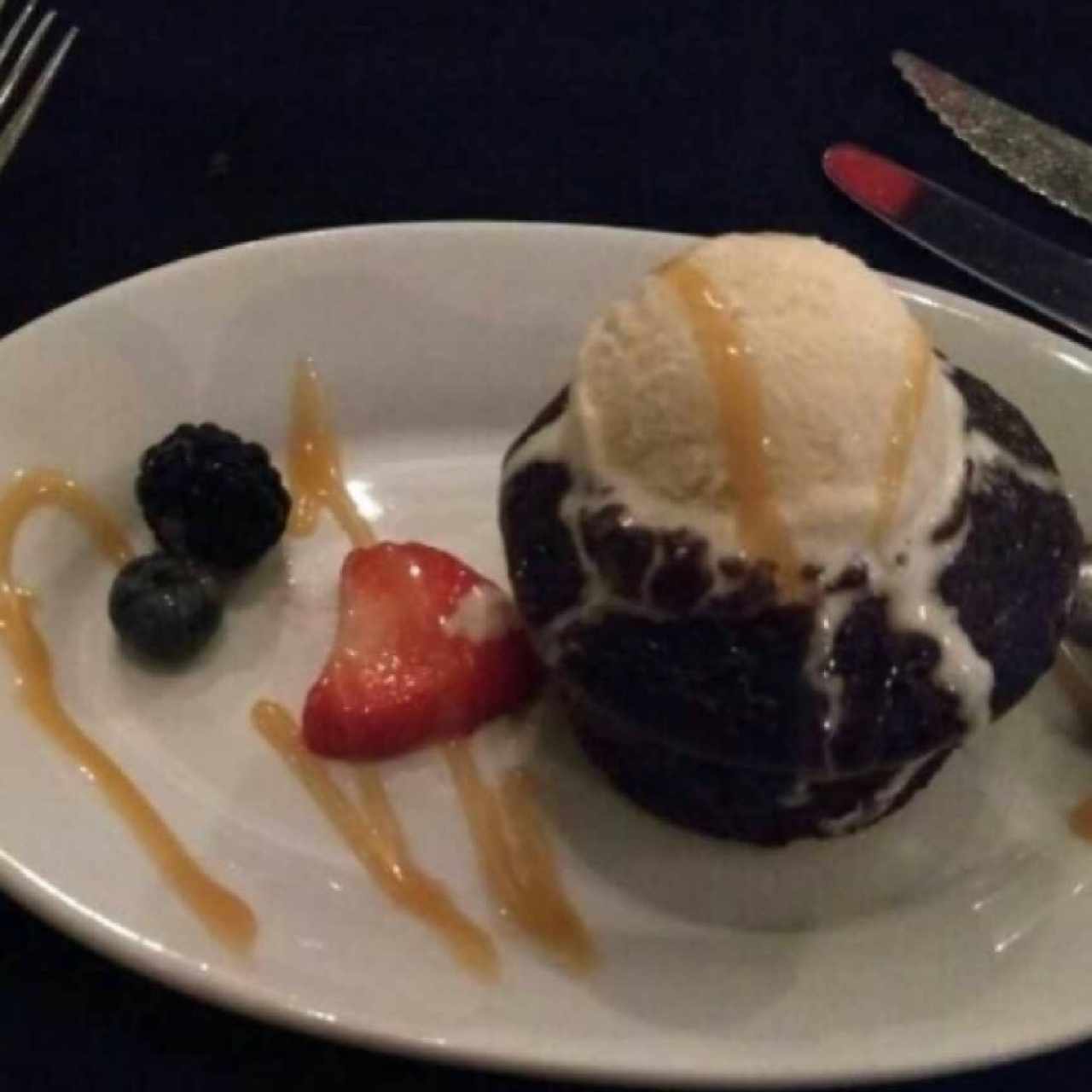 fondant de chocolat con helado