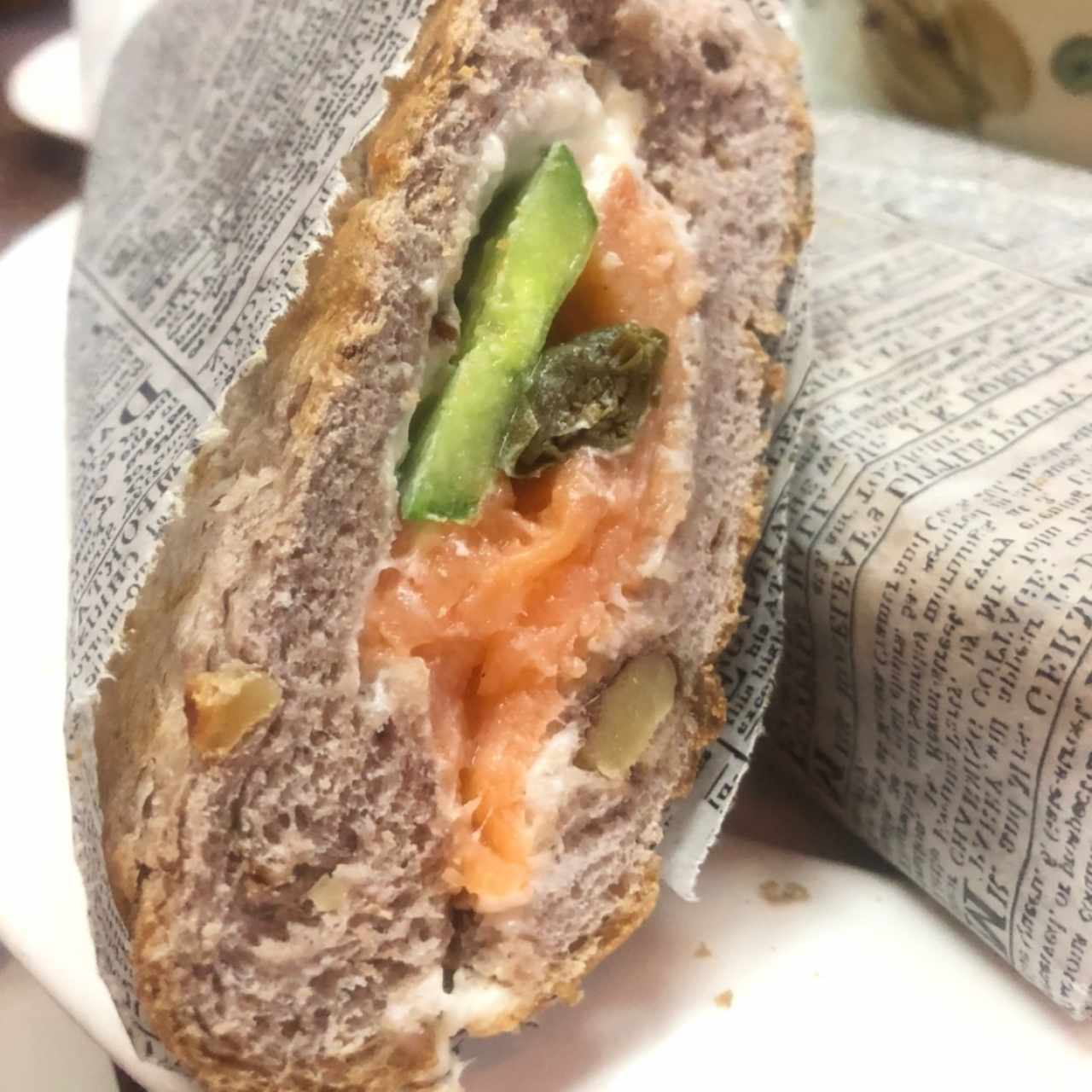 Emparedado de Salmón Ahumado