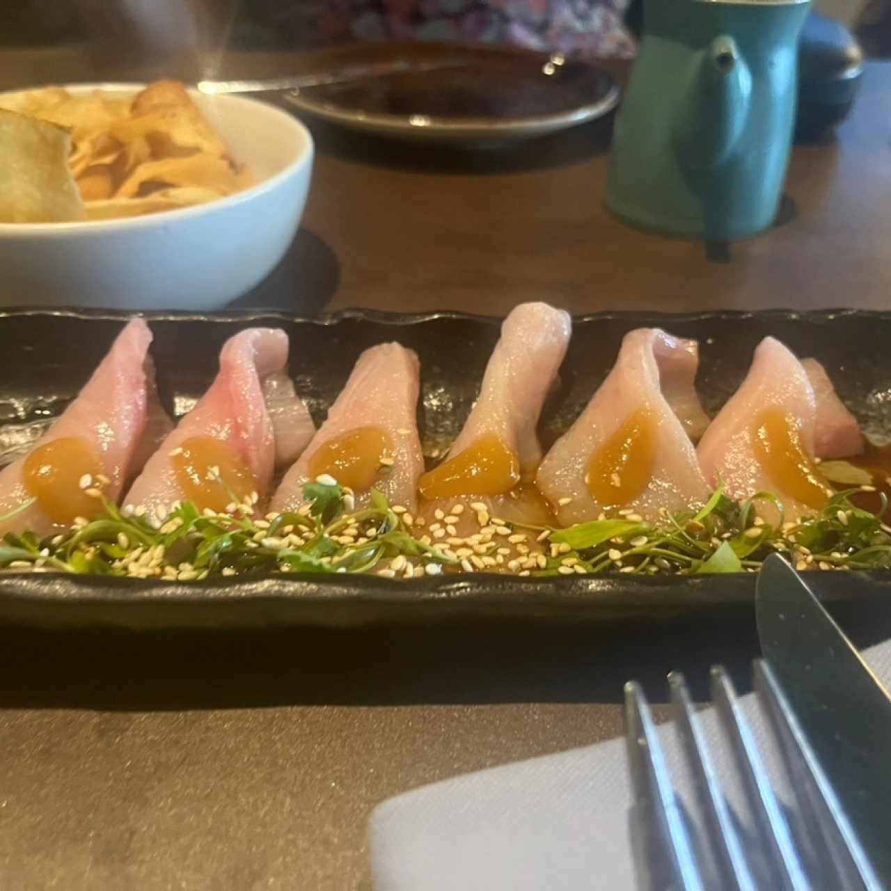 Tiradito de salmón fresco