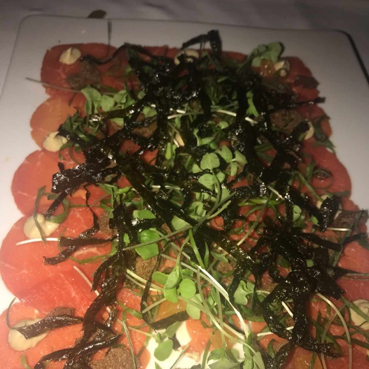 Carpaccio asiático de filete angus