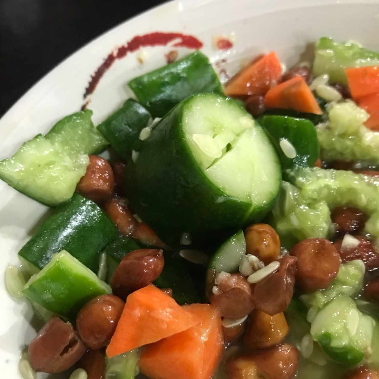 ensalada de pepino con mani