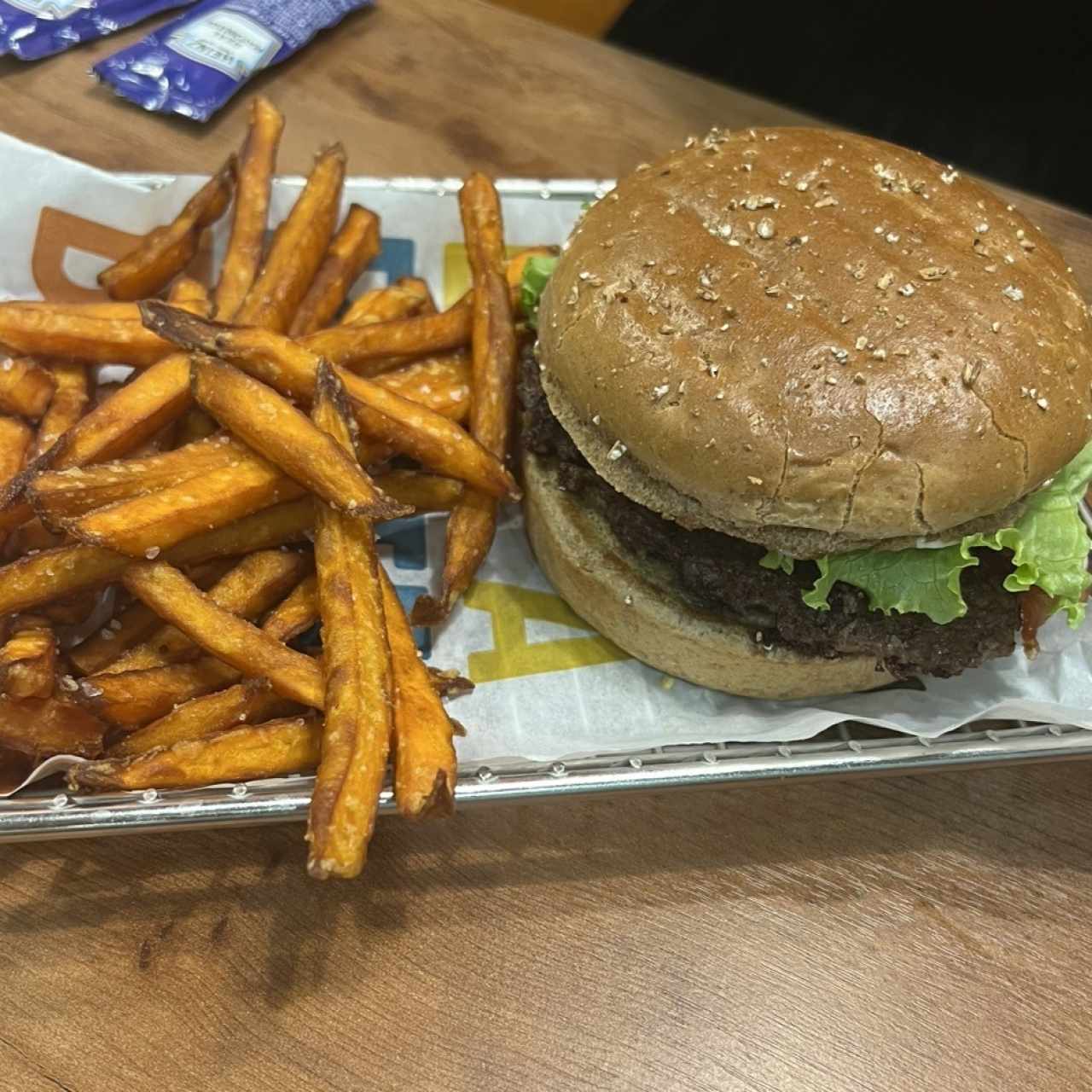 Avocado ranch black bean burger