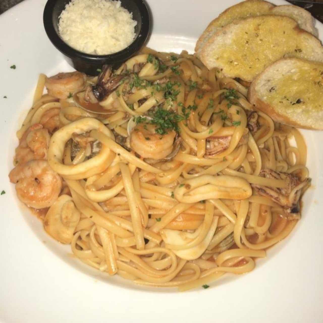 Fetuccini con mariscos