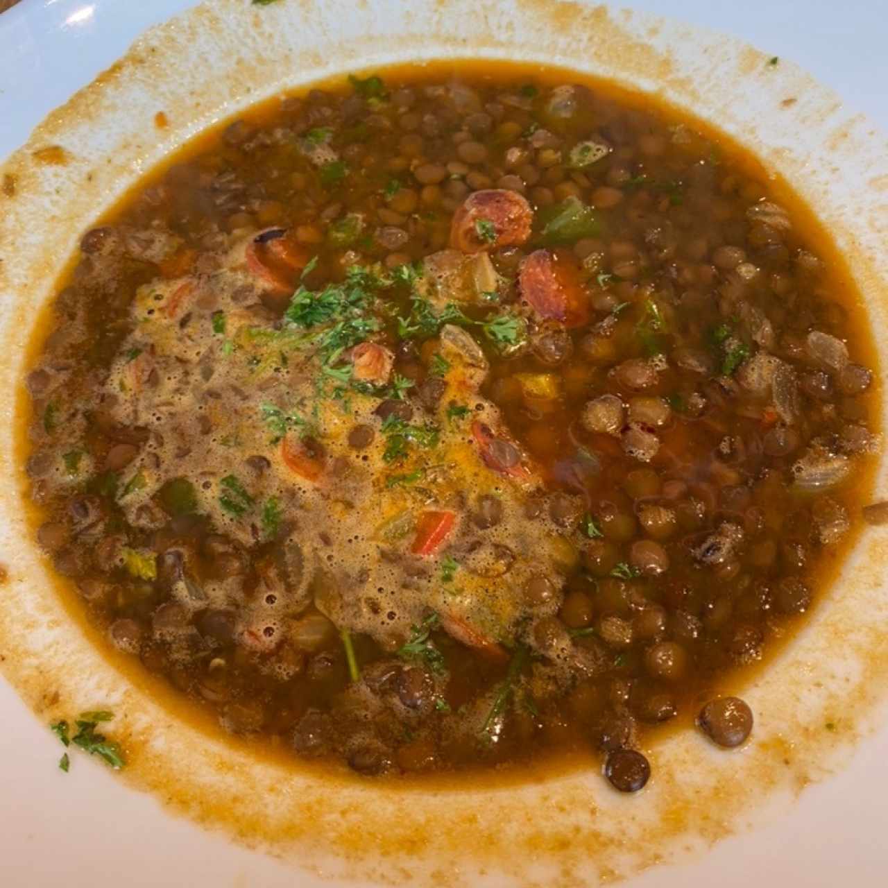 Sopa de Lenteja y Chorizo