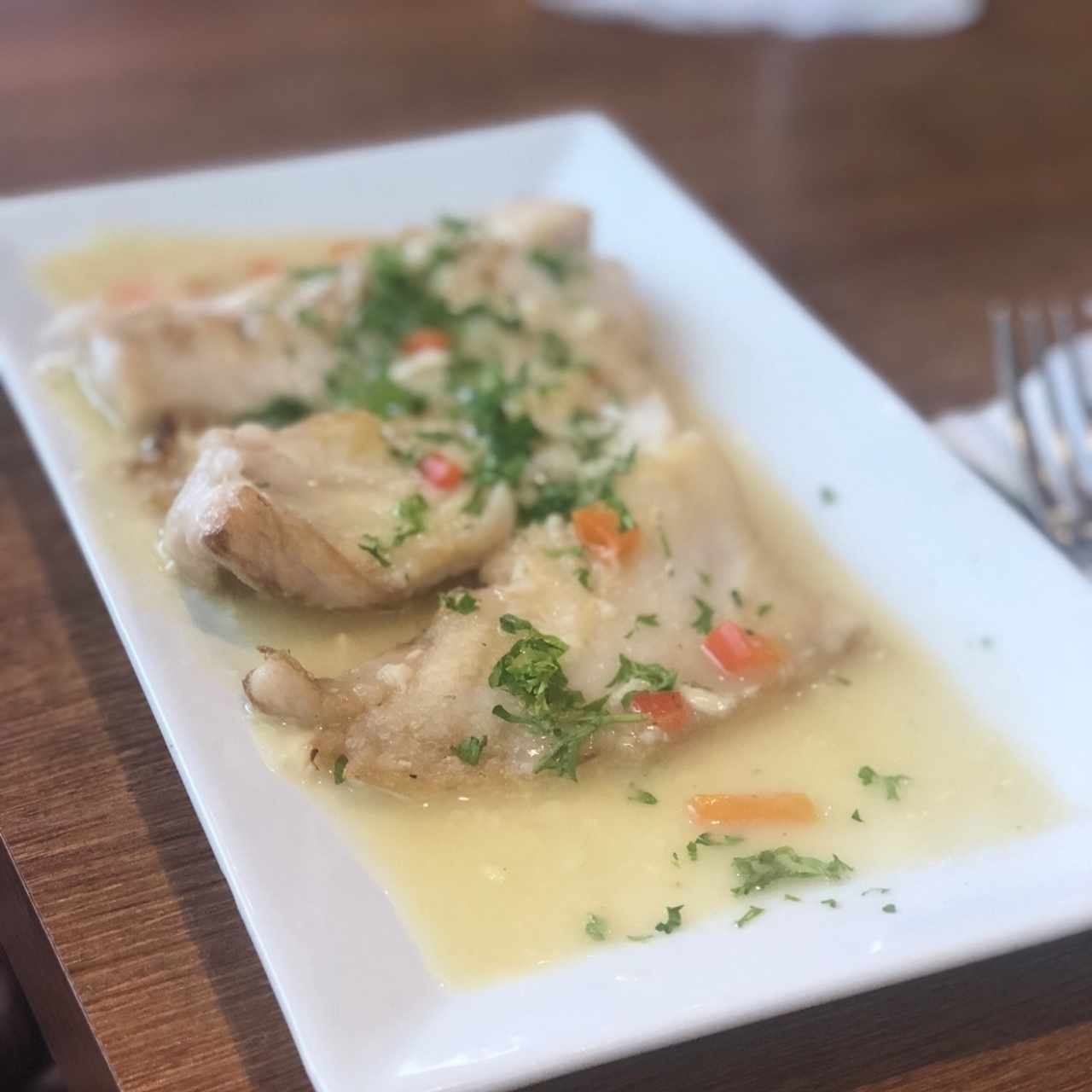 Pescado al ajillo