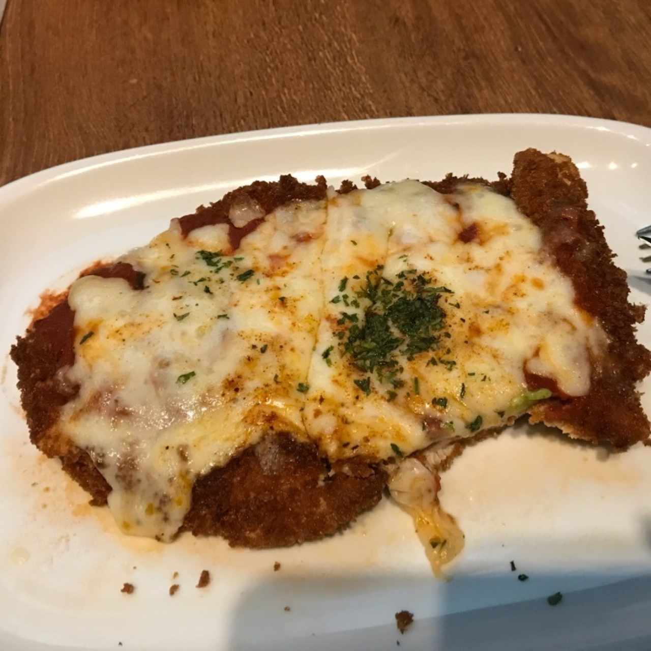 Milanesa de pollo.