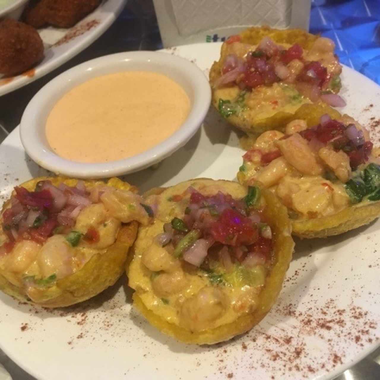 tostones rellenos de camaron