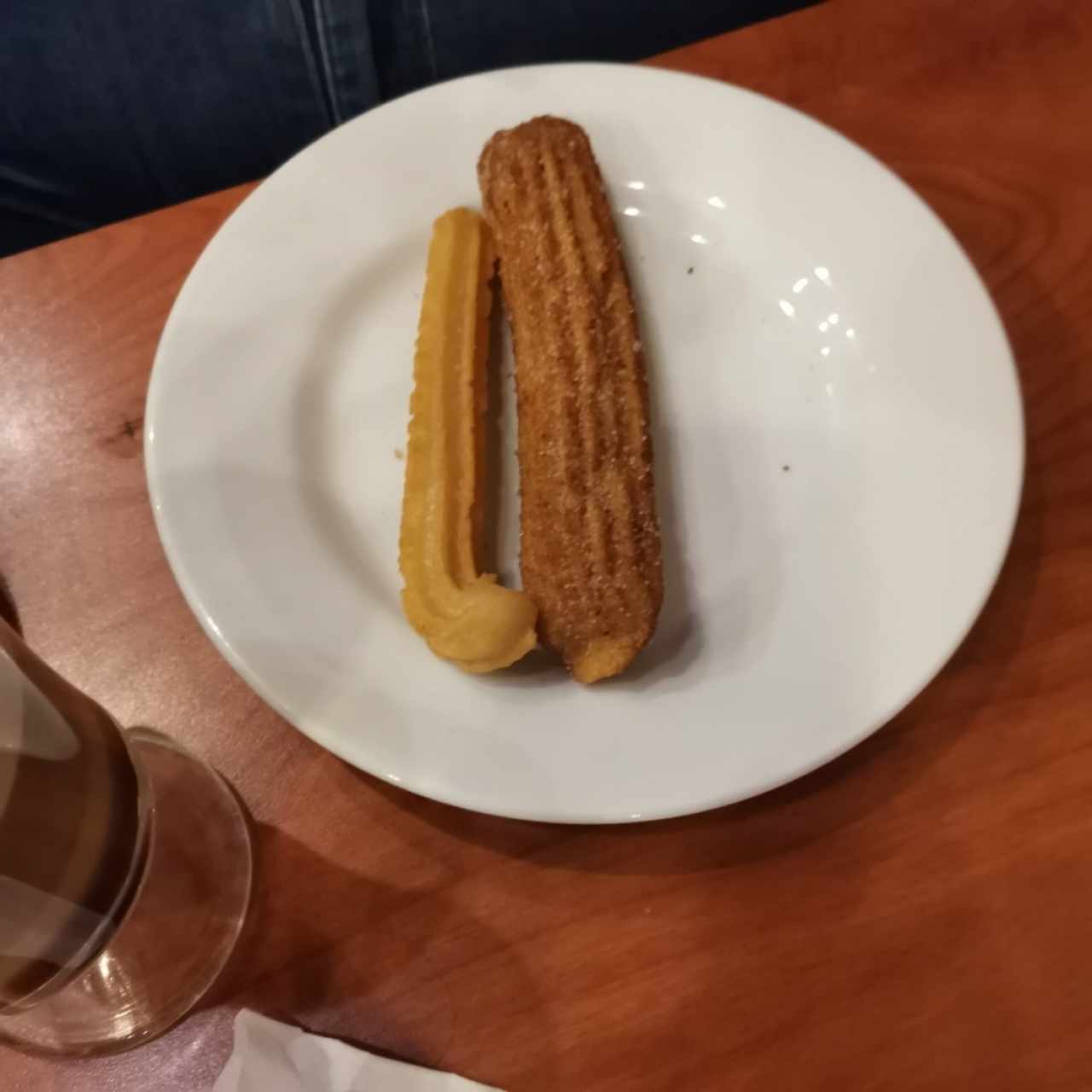 Churro relleno y churro simple