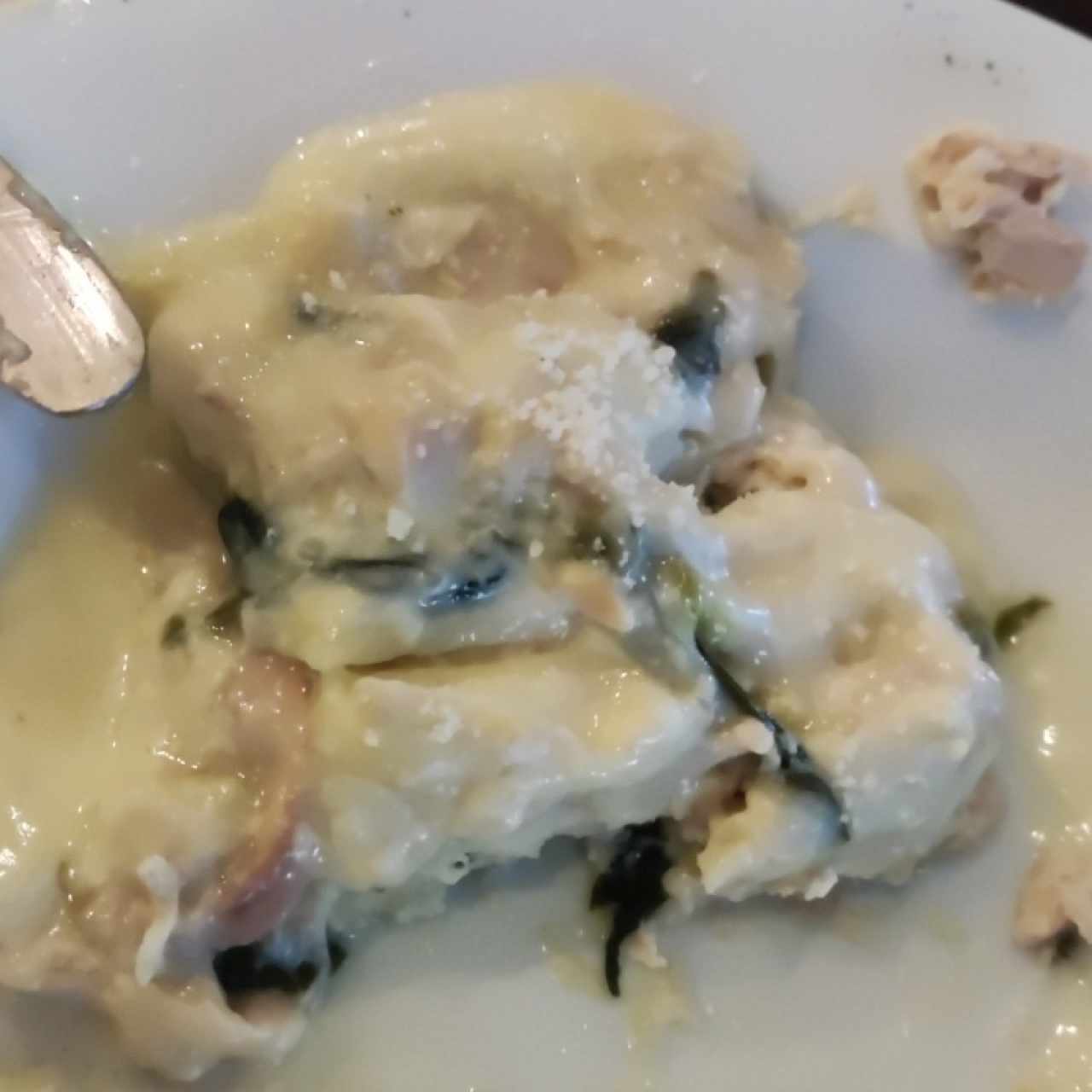 Lasagnas de espinacas y pollo 