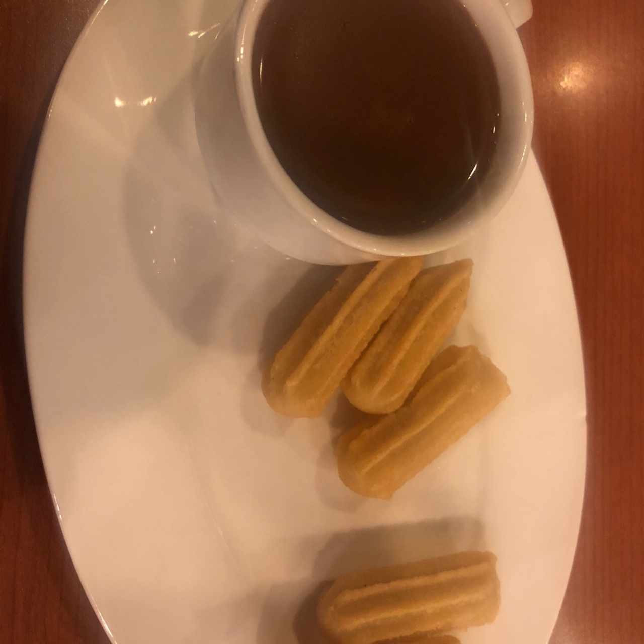 mini churros con chocolate