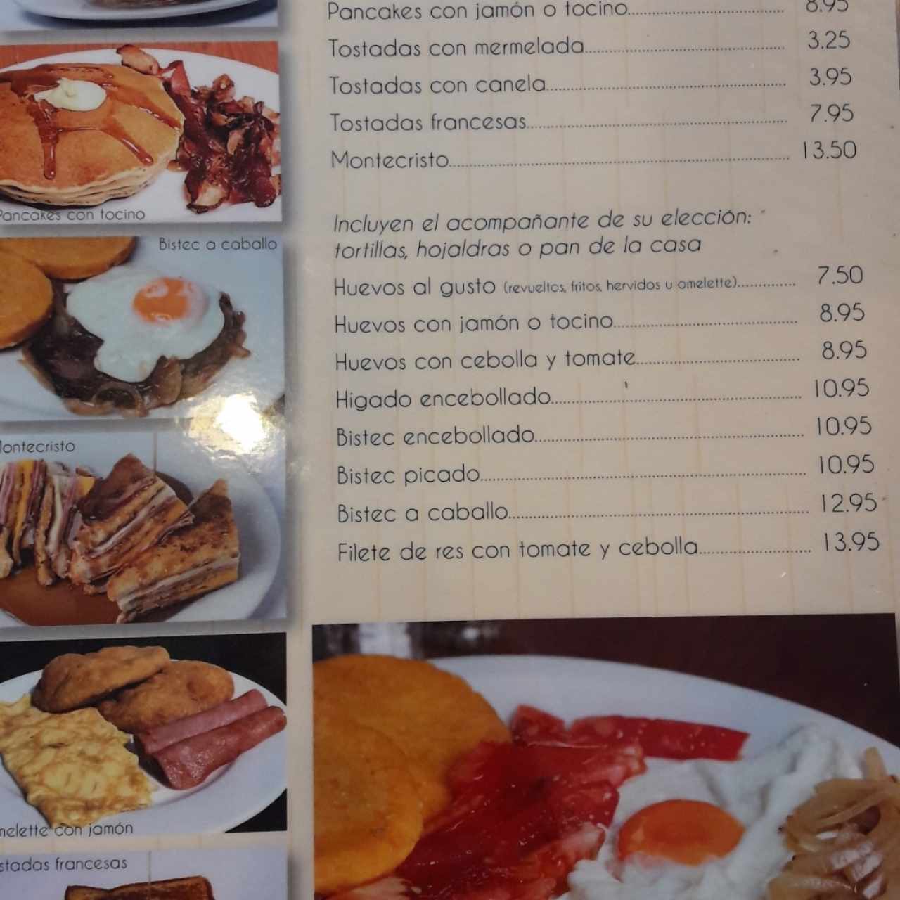 Menú de Desayuno