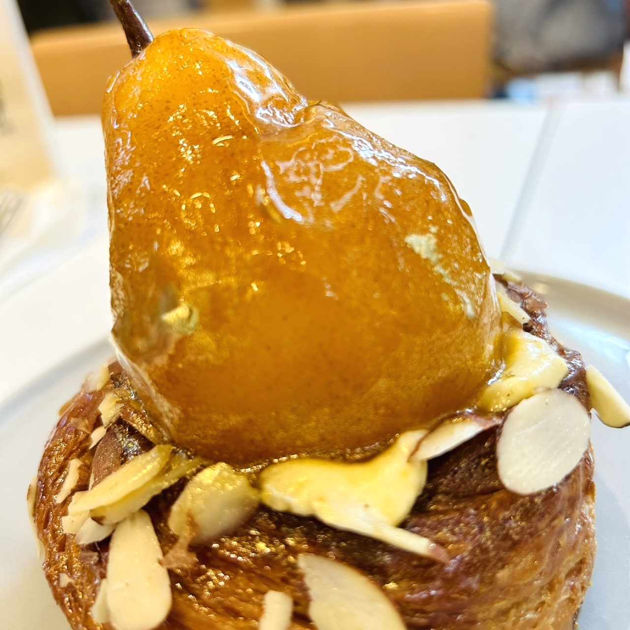 Poached pear croissant