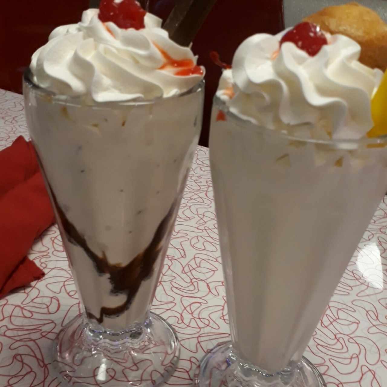 Vanilla and Kit Kat milkshakes