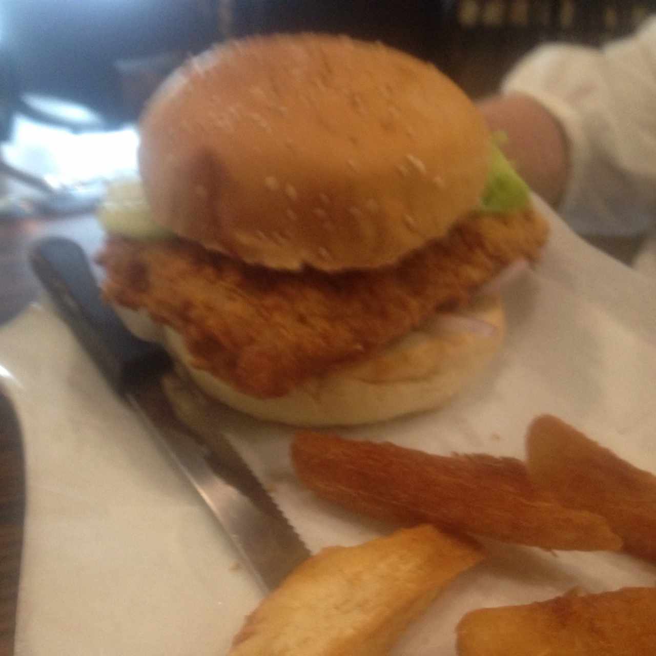 hamburguesa de corvina apanado