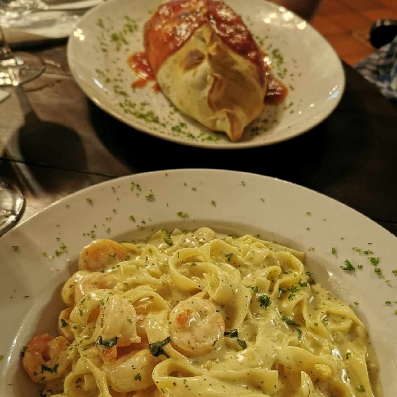 Calzones y pasta