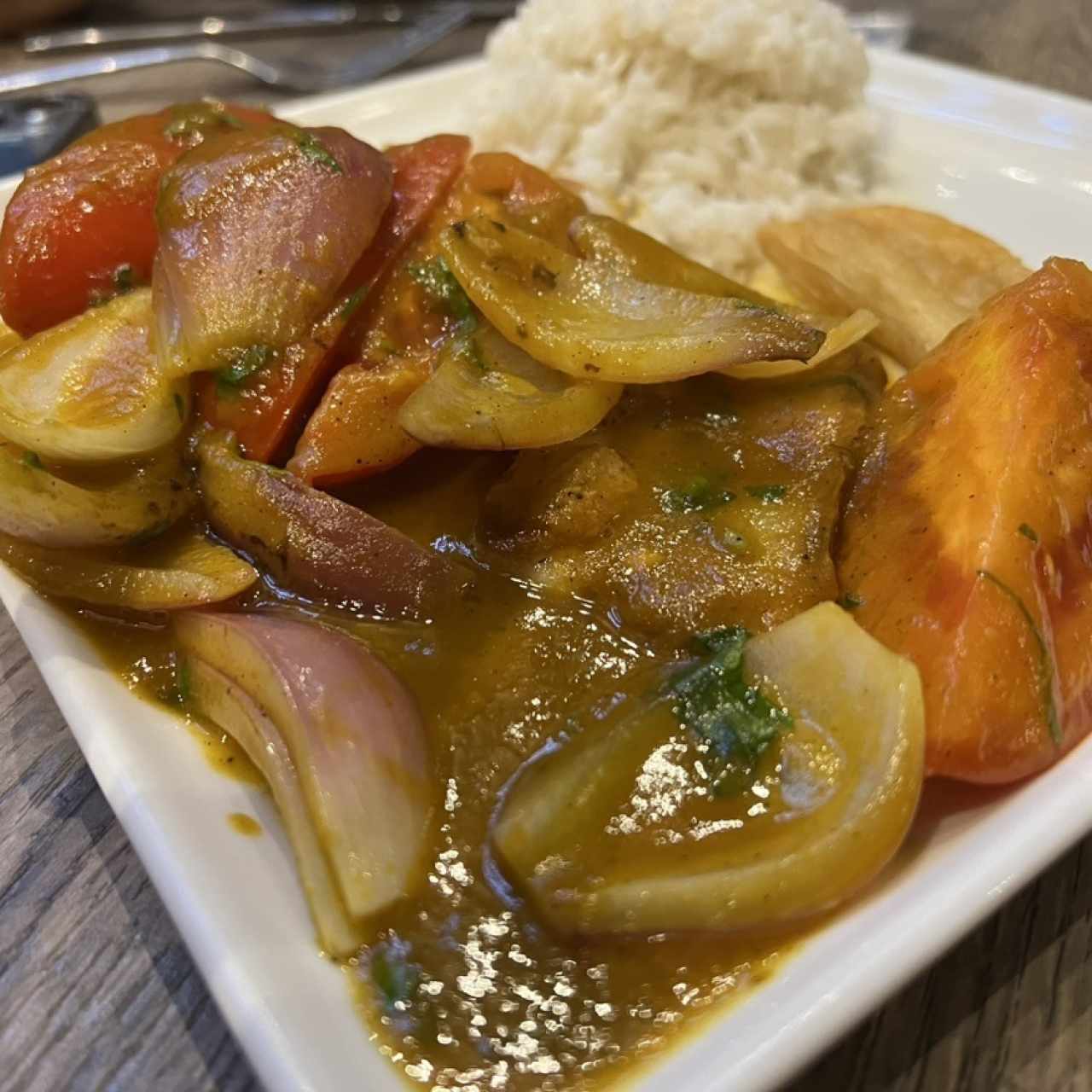 Filete de pescado a la chorrillana