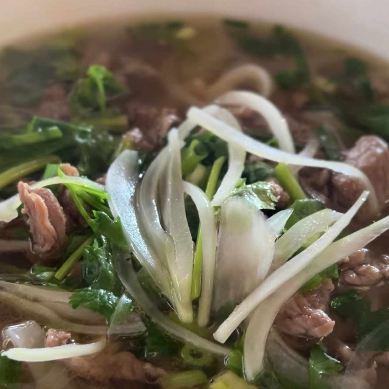 Pho Tái Sopa de res salteada con jengibre