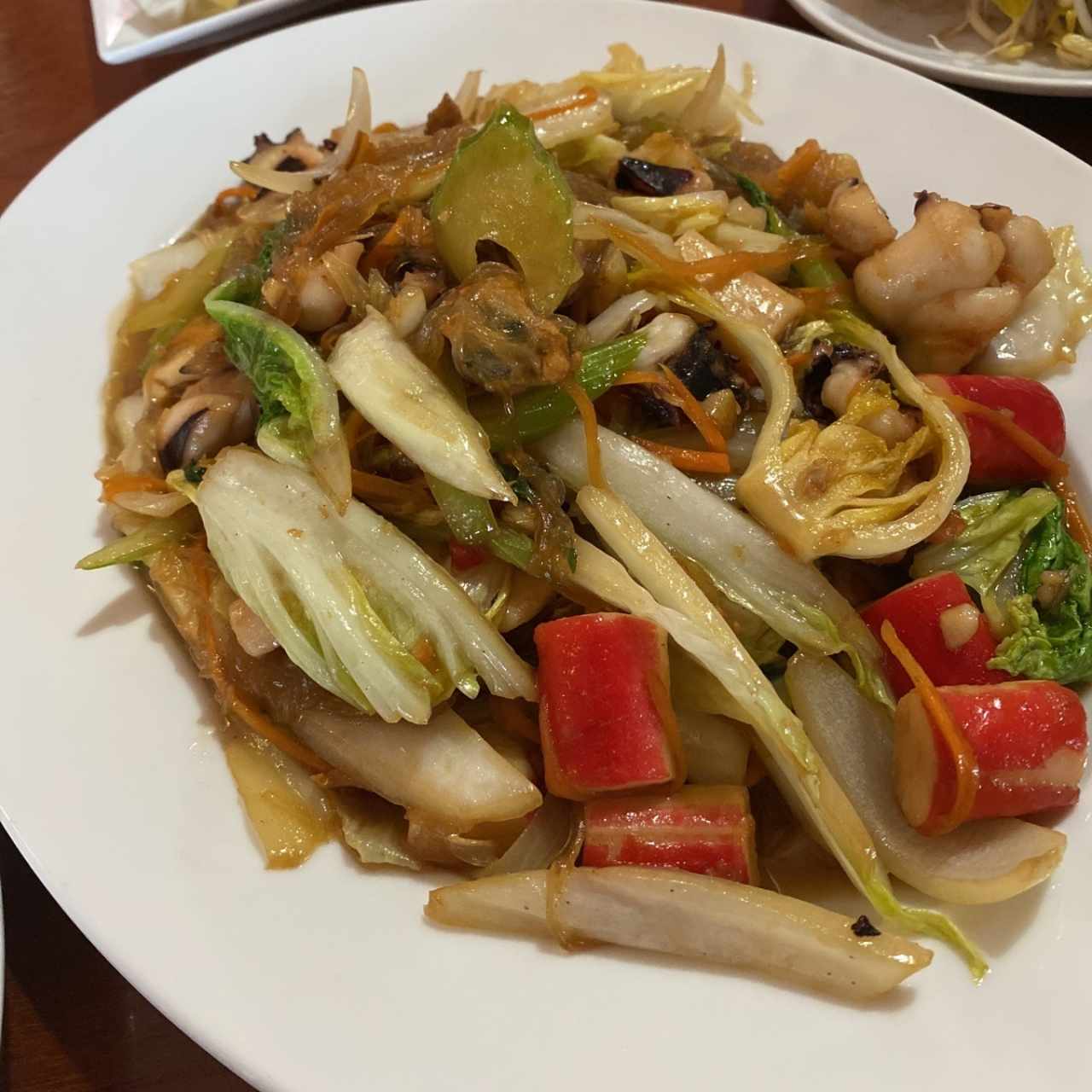 Mien Xáo Hai San (Fideos de fécula de papa salteados con mariscos)