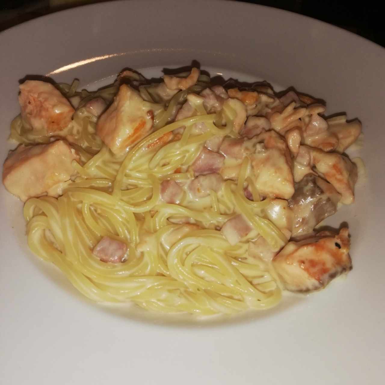 Spaguetti con salmón 