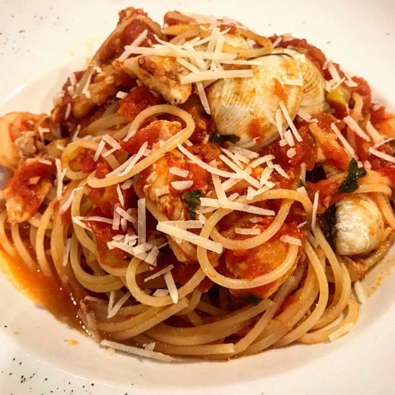 Spaghetti con mariscos