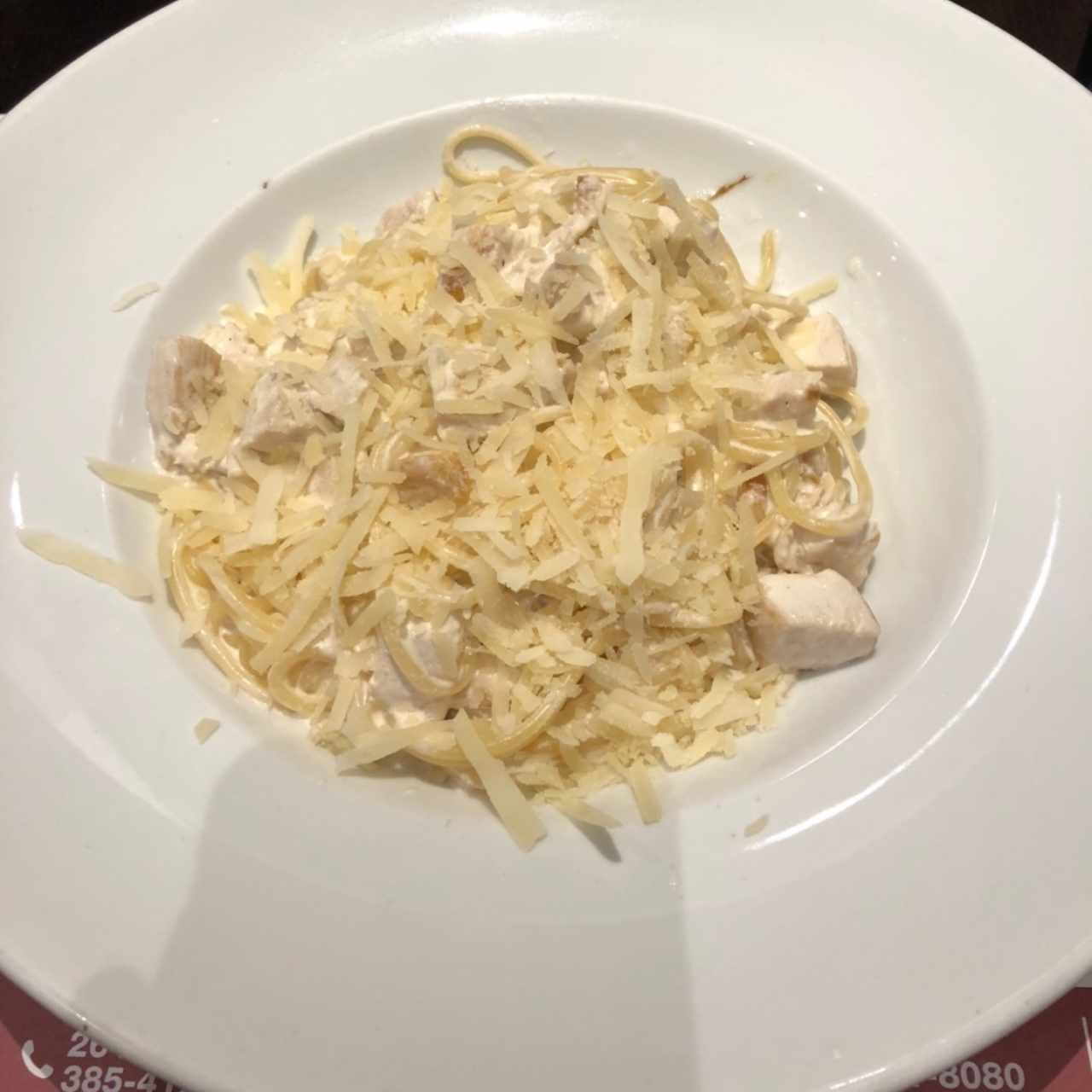 spagguetti alfredo con pollo