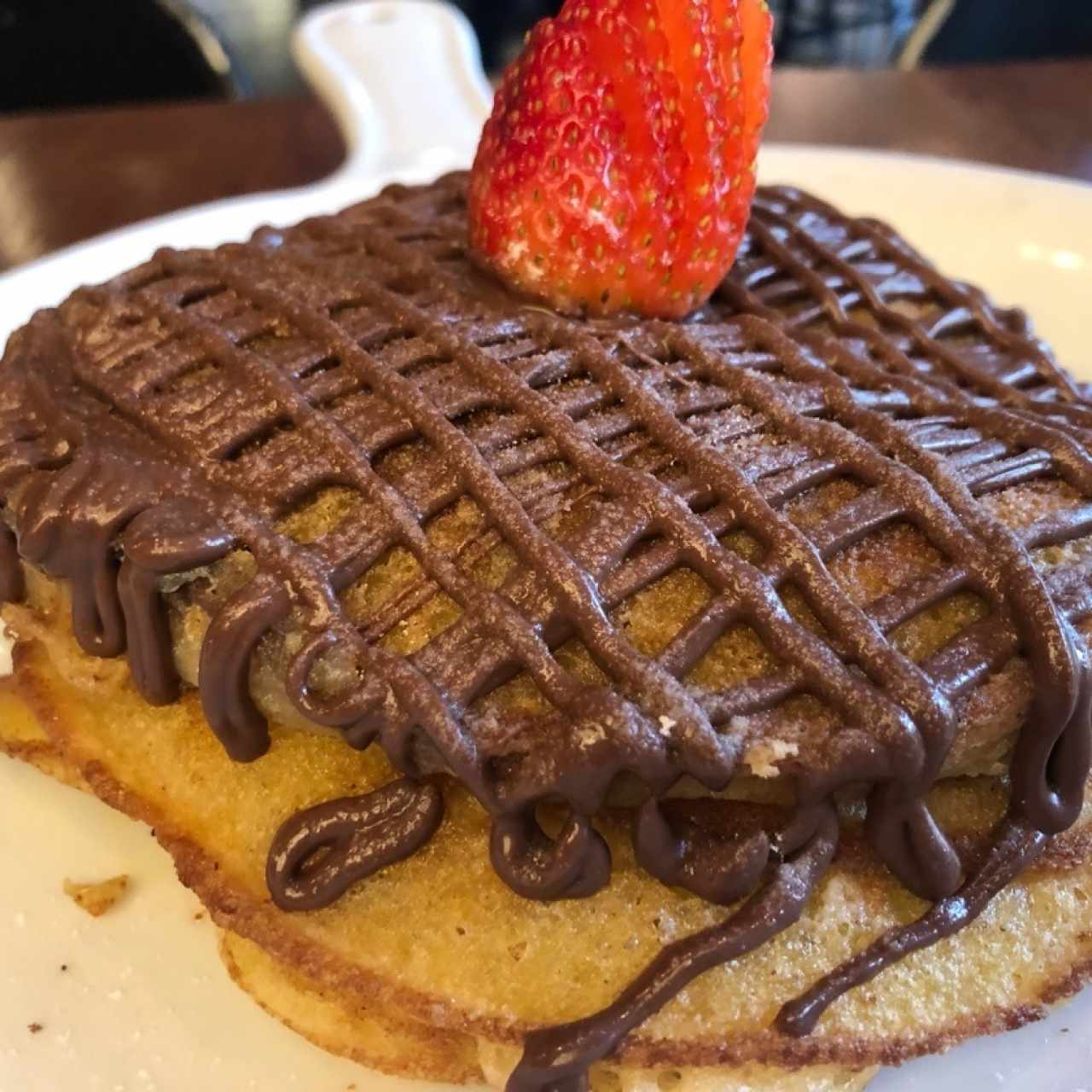 pancakes de chocolate - muy pocaa fresas 