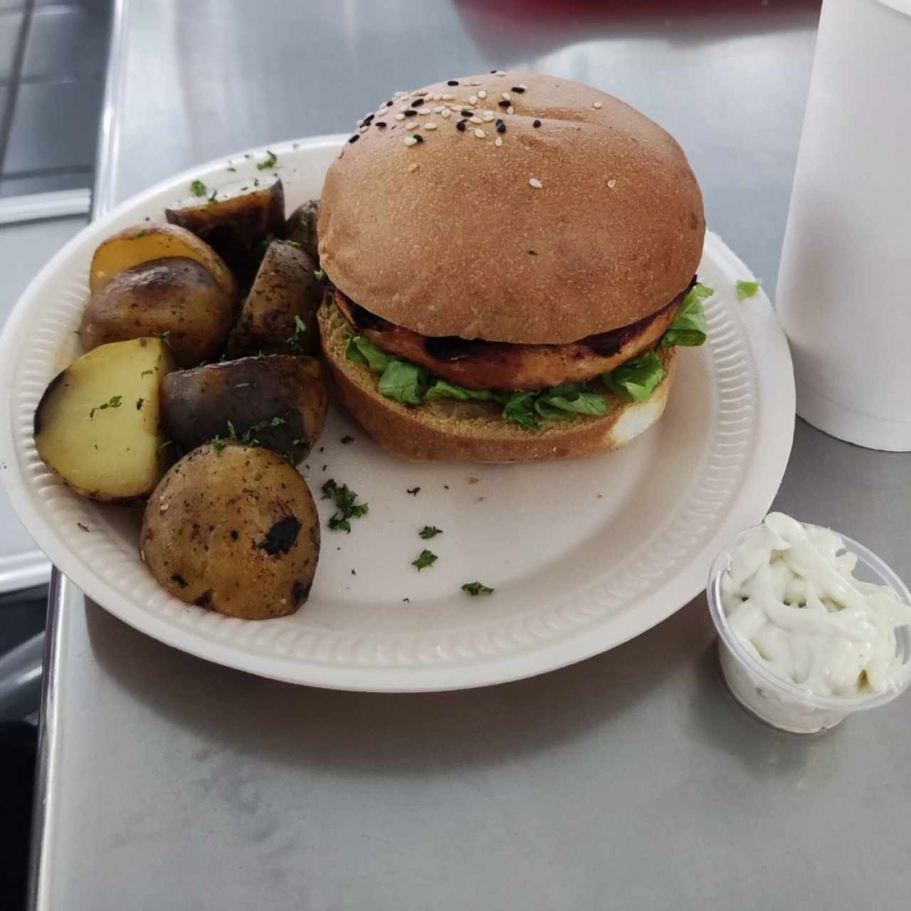 Hamburguesa de Salmón