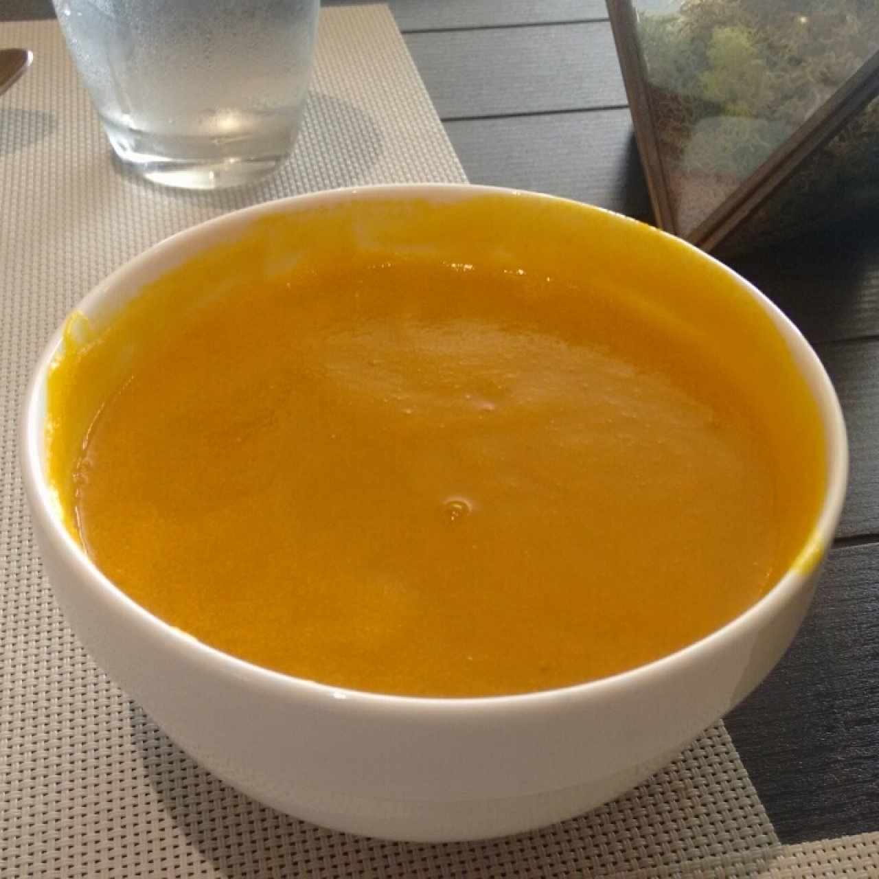 crema de zapallo y jengibre