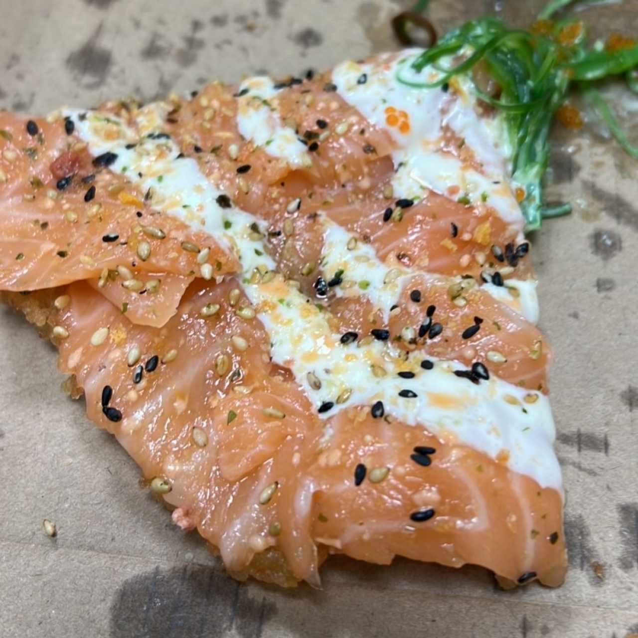 Pizza de Sushi de Salmón