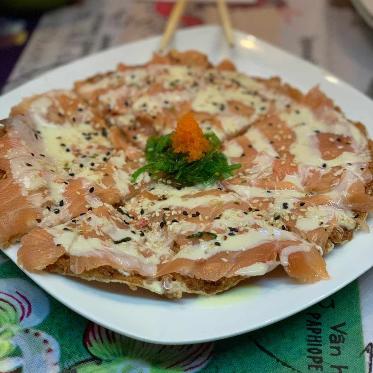 Pizza de Sushi de Salmón