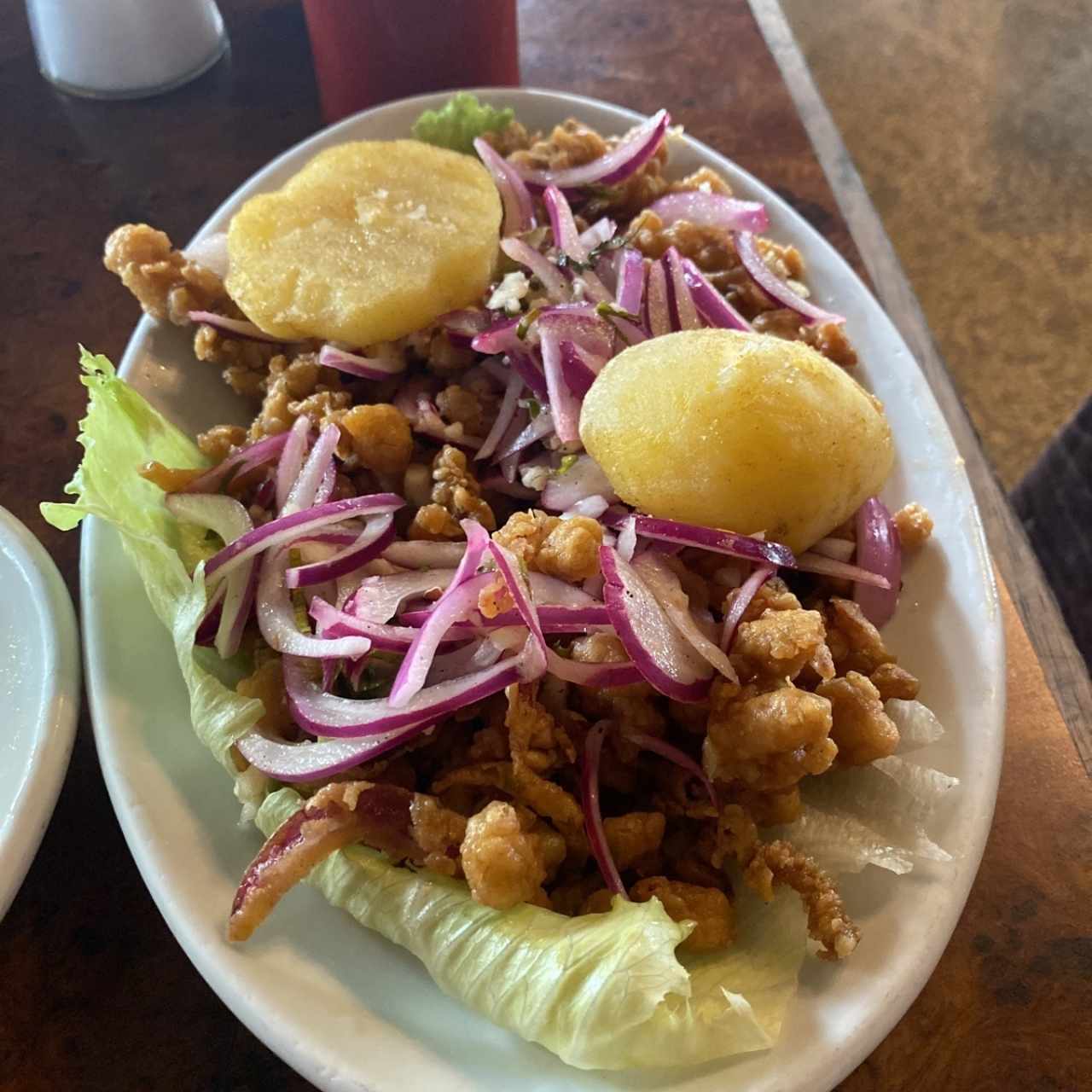 Ceviche frito de corvina