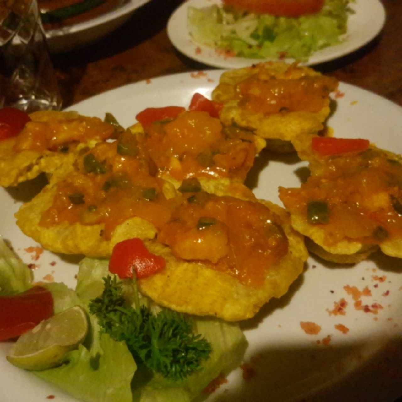 patacones rellenos de mariscos