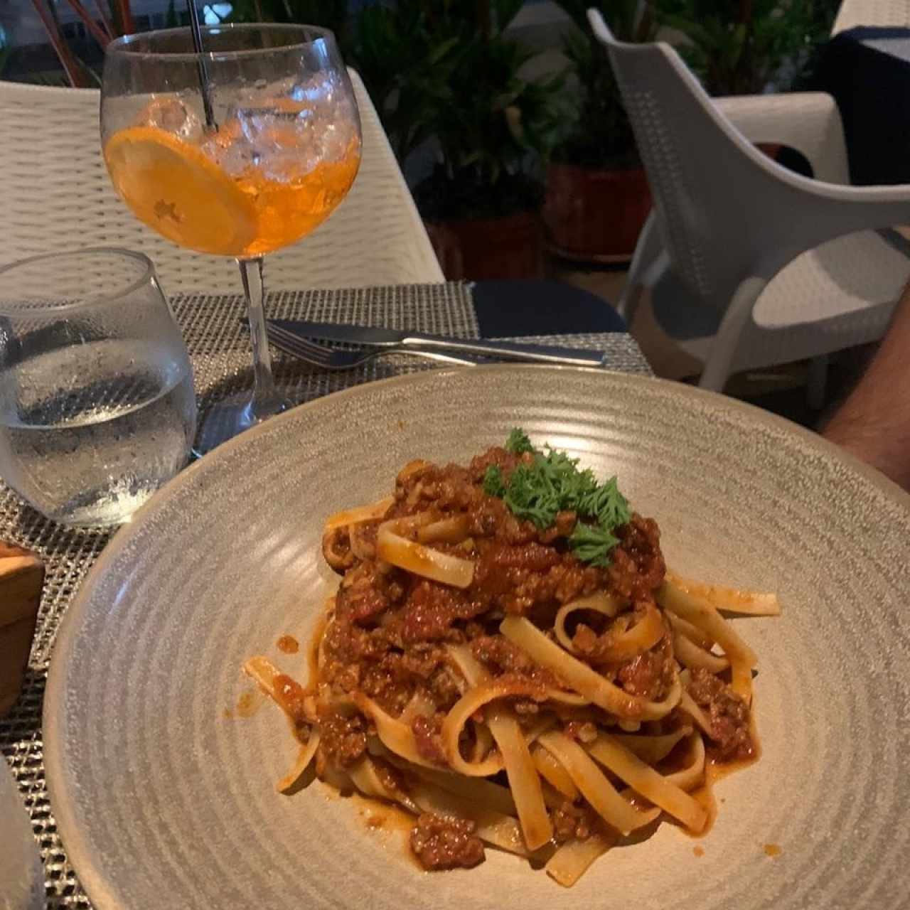 Fetuccini con salsa bolognesa