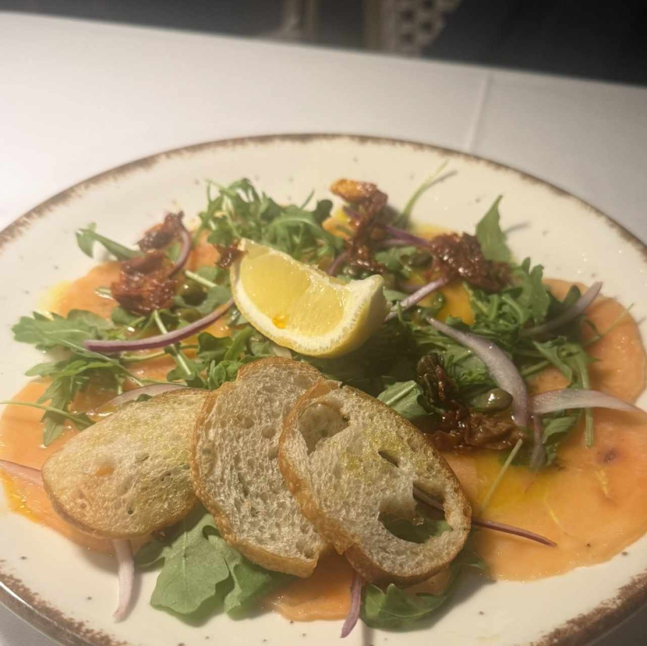 Entradas - Carpaccio de Salmón